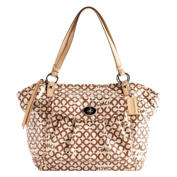 Coach Leah Optic Art Coated Canvas Large Bag Tote #13142 - Picture 1 of 16